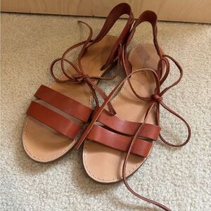 Madewell Tan Leather Strappy Sandals